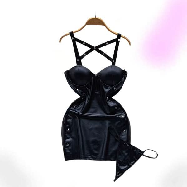 Dominatrix Dreams Lingerie Leather-Look Bodycon Night Dress | Sexy Nightwear Gothic Babe Co Dominatrix Dreams Lingerie Leather-Look Bodycon Night Dress | Sexy Nightwear Gothic Babe Co