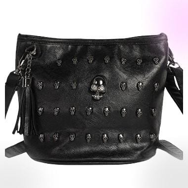Skull face studded purse
