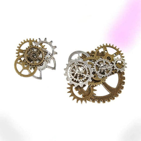 Vintage Punk Metal Gears Brooch