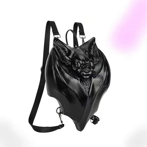 Unique Gothic Bat Wings Backpack - High-Capacity PU Leather Bag