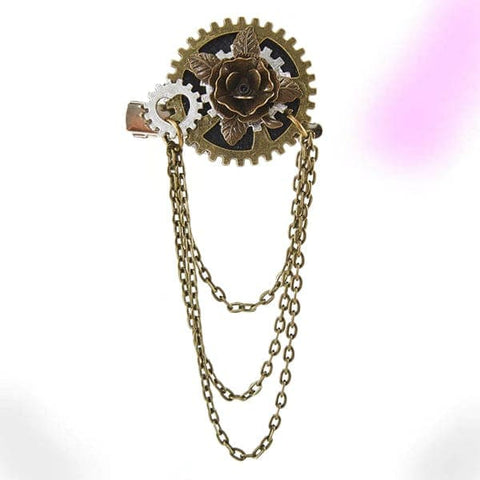 Rose Chain Hair Clip Brooch