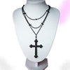 Black Cross Multilayer Necklace