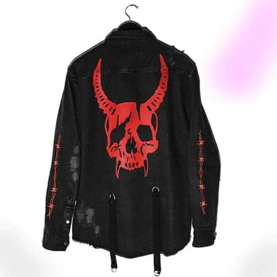 Red Skull Denim Jacket