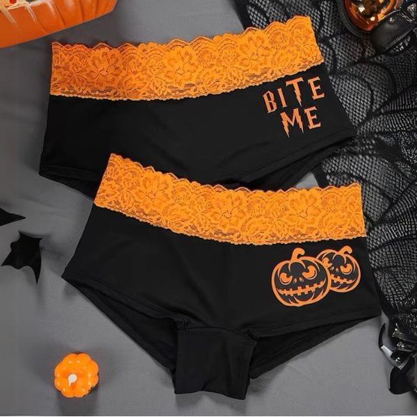 Elegant High-Waist Lace Panties - Halloween Underwear