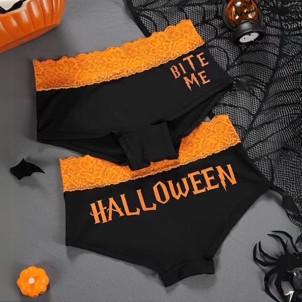 Elegant High-Waist Lace Panties - Halloween Underwear