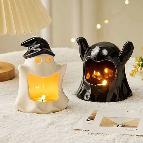 Spooky Sweet Spirits Ceramic Ghost Candle Holders