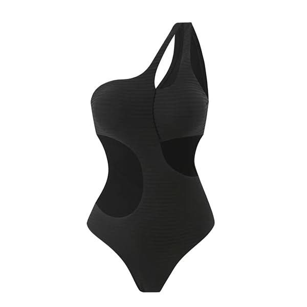 Chic Asymmetric Cut Out One Piece Swimsuit