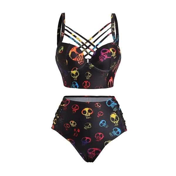 Day of the Dead Swimwear Crisscross Bikini