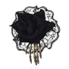 Midnight Rose Skeleton Hair Clip