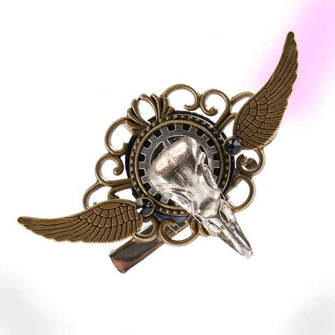 Gothic Bird Skeleton Hair Clip