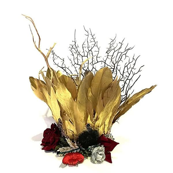 Rosewood Feathers Lolita Headpiece