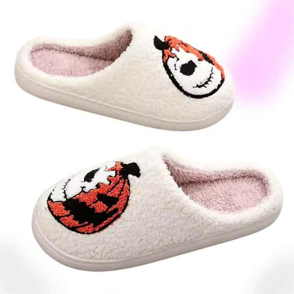 Halloween Pumpkin Embroidery Slippers