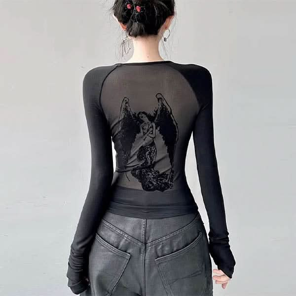 Gothic Angel Mesh Long Sleeve