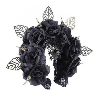 Gothic Rose Skeleton Headband