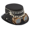 Steampunk Cross Magician Hat With Glasses
