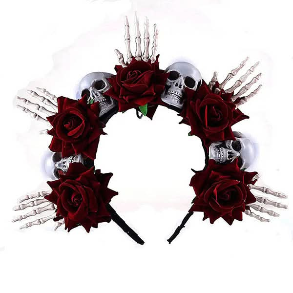 Macabre Skull Blossom Headband