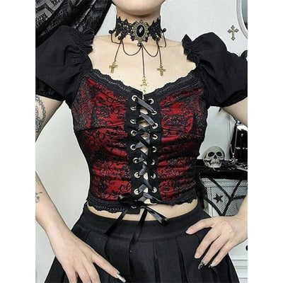 Vampy Lace Up Top