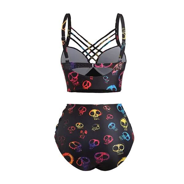 Day of the Dead Swimwear Crisscross Bikini