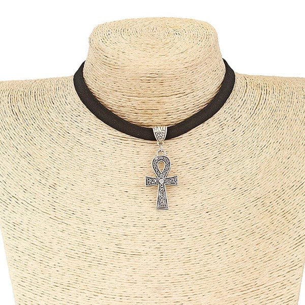 Ankh Cross Charm Choker