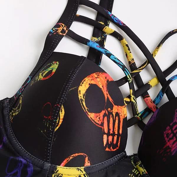 Day of the Dead Swimwear Crisscross Bikini