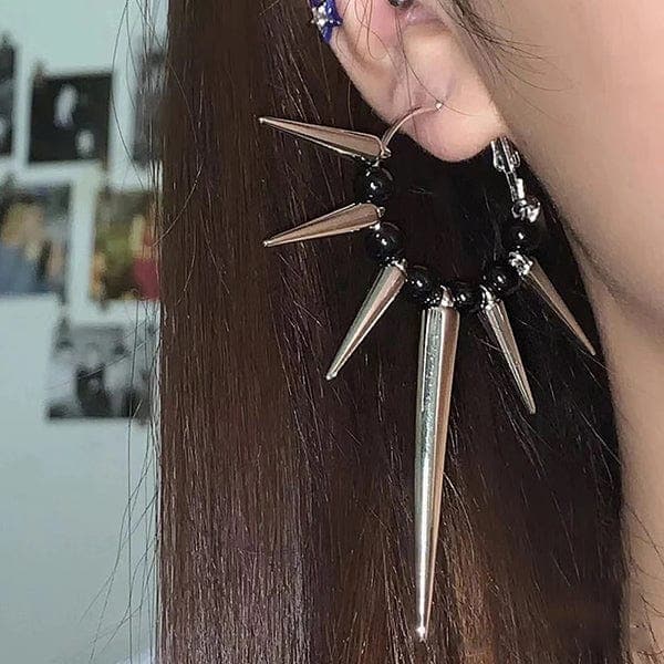 Punk Spikes Hoop Earrings