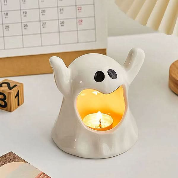 Spooky Sweet Spirits Ceramic Ghost Candle Holders