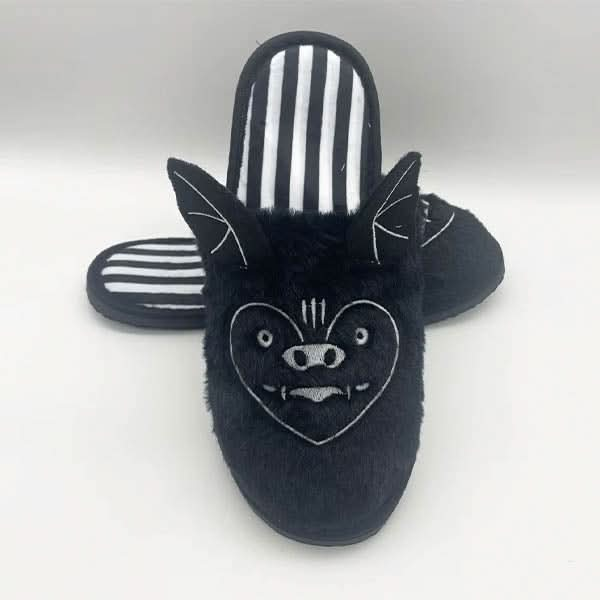 Highland Cow Halloween Bat Slippers