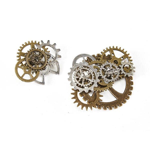 Vintage Punk Metal Gears Brooch