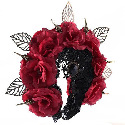 Gothic Rose Skeleton Headband