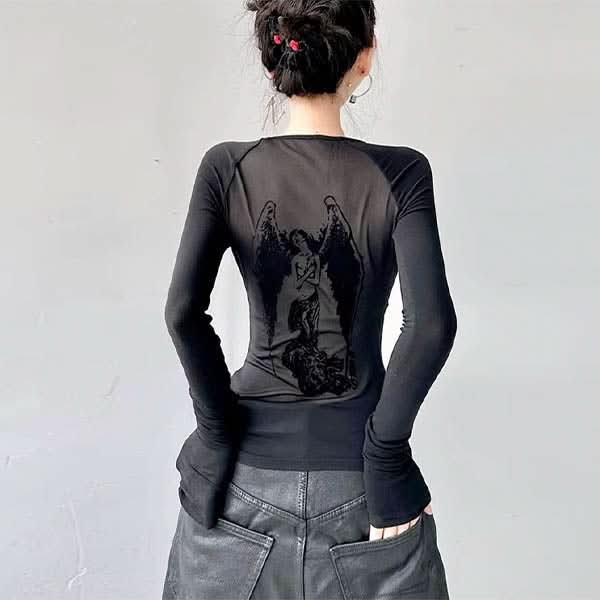 Gothic Angel Mesh Long Sleeve