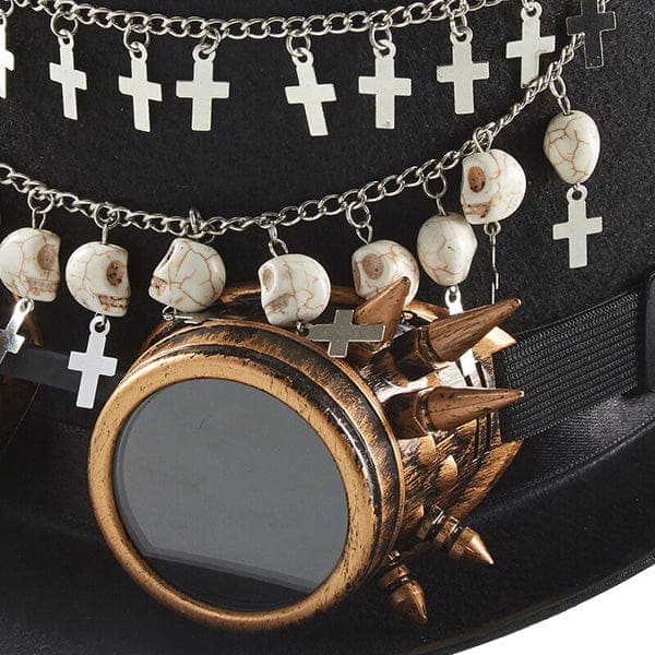 Steampunk Cross Magician Hat With Glasses