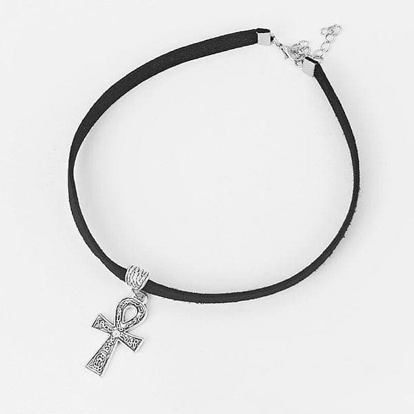 Ankh Cross Charm Choker