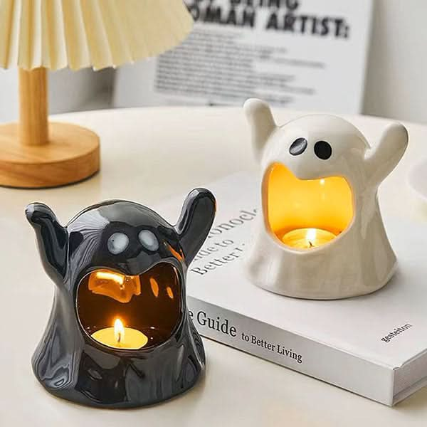 Spooky Sweet Spirits Ceramic Ghost Candle Holders