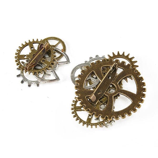 Vintage Punk Metal Gears Brooch