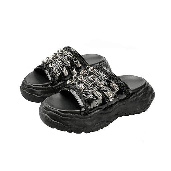 Vintage Rivet Platform Sandal