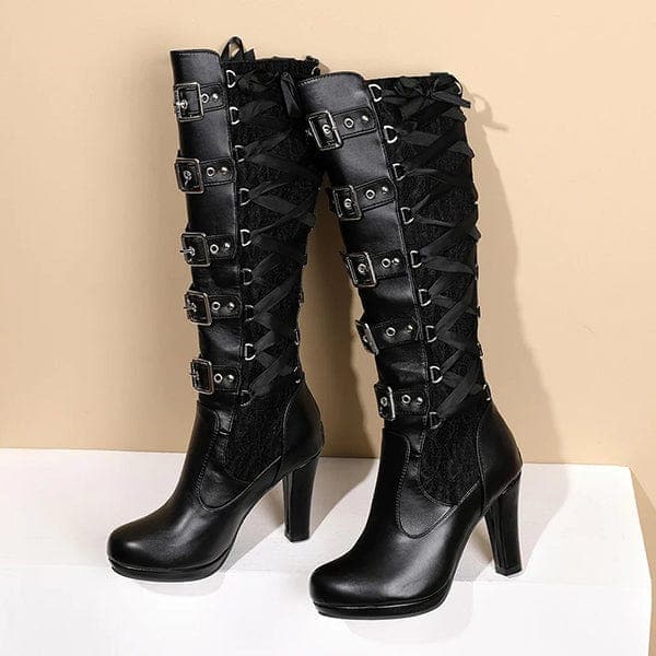 Harriet Buckle Knee High Boots