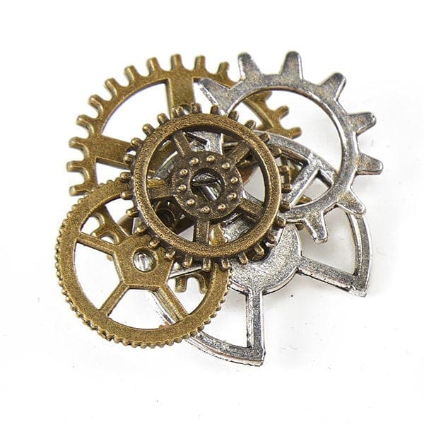 Vintage Punk Metal Gears Brooch