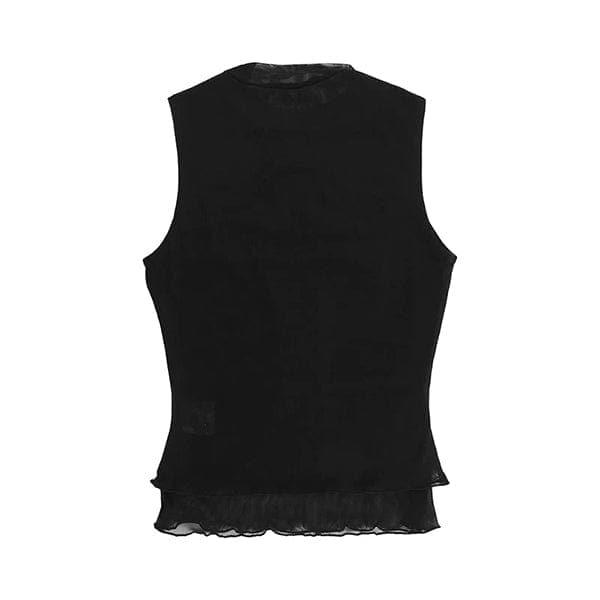 Lisha Lace Cross Sleeveless Top