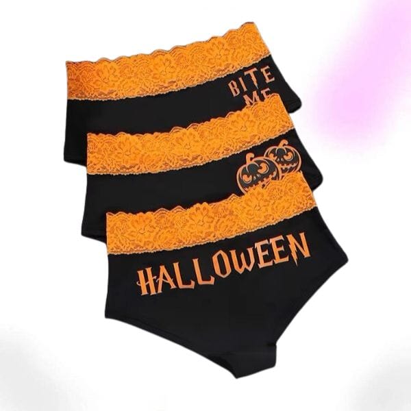 Elegant High-Waist Lace Panties - Halloween Underwear