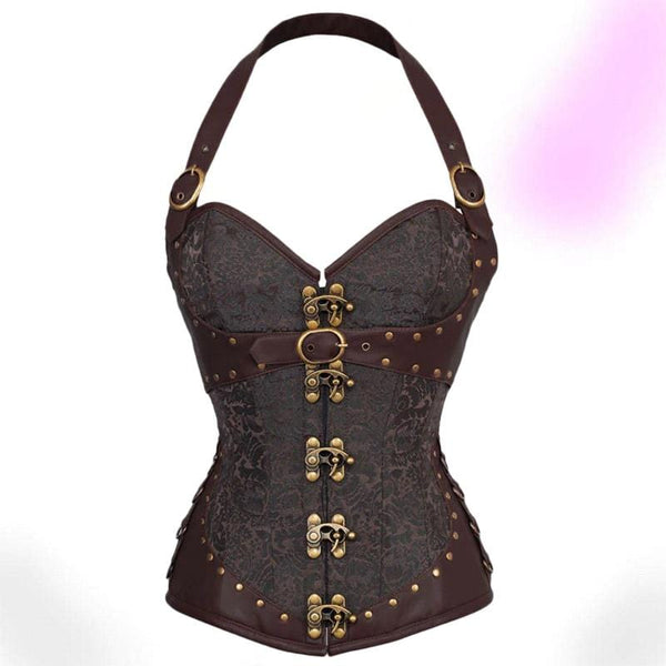 Dark Abyss Brocade Steampunk Corset