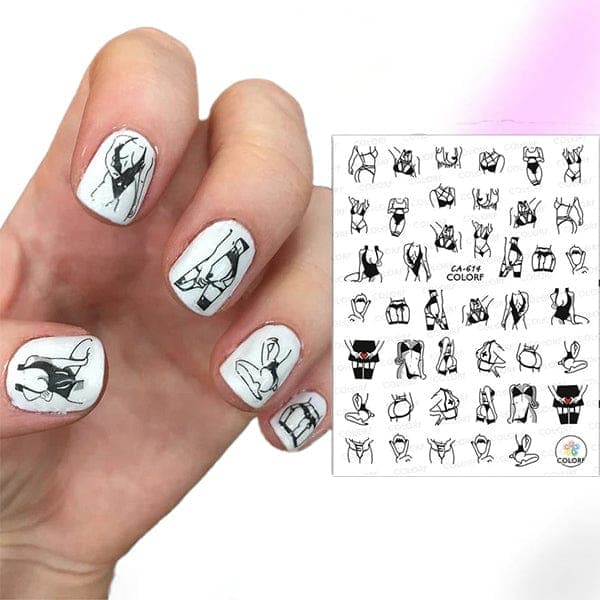 Abstract Girl Nail Stickers