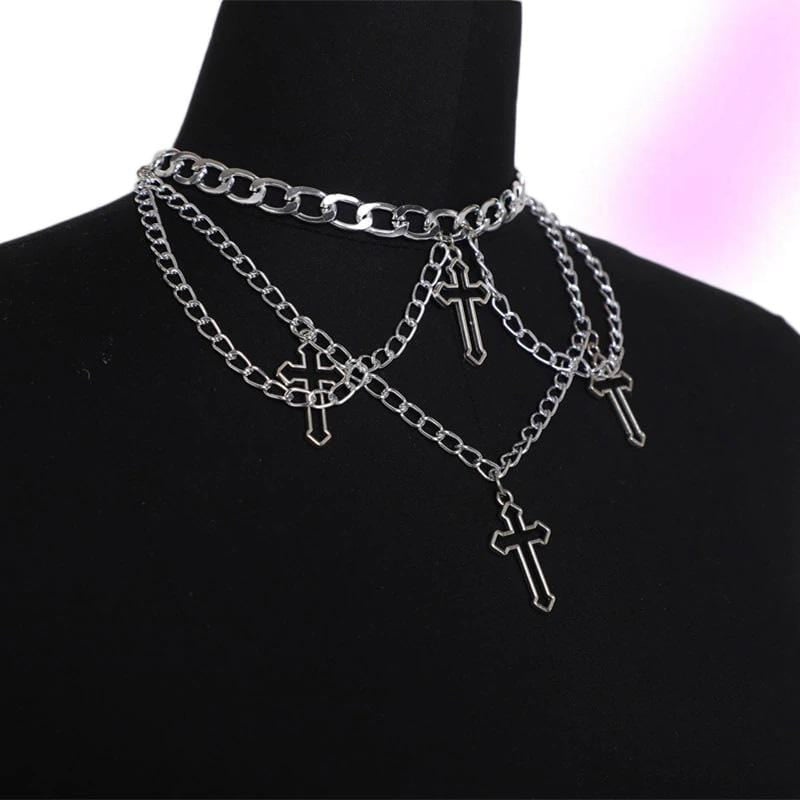 Quatern Chain Cross Necklace