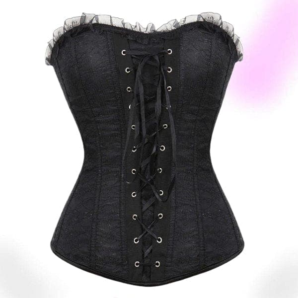 Steampunk Underbust Lace Up Corset In Black Brocade  Corsets and bustiers,  Steampunk clothing, Underbust