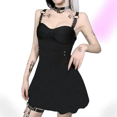 Death Chain Gothic Mini Dress