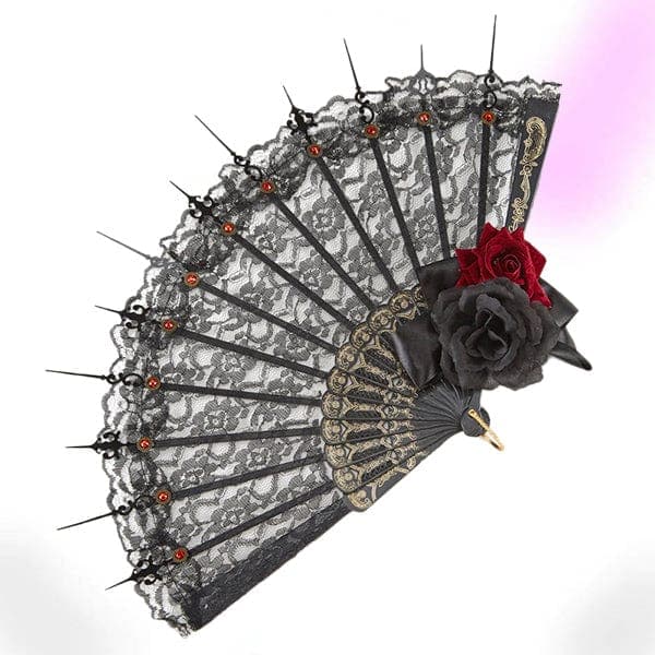 Timekeeper Lolita Black Hand Fan