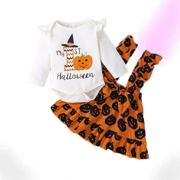 First Halloween Baby Jumper Dress Set