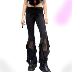 Midnight Glam Lace Flare Pants