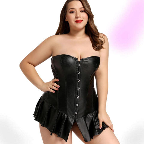 Faux Leather Totality Black Corset