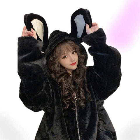 Snow Bunny Kawaii Hooded Coat