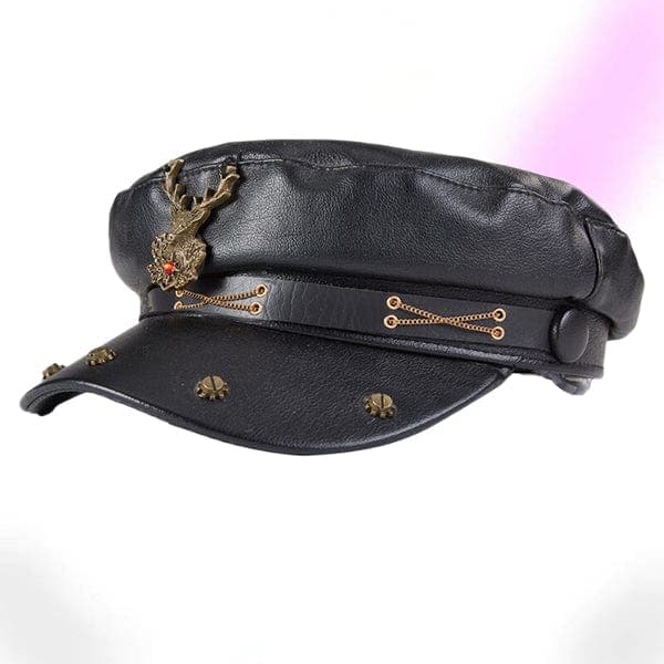 Deer Hunter Leather Beret Hat